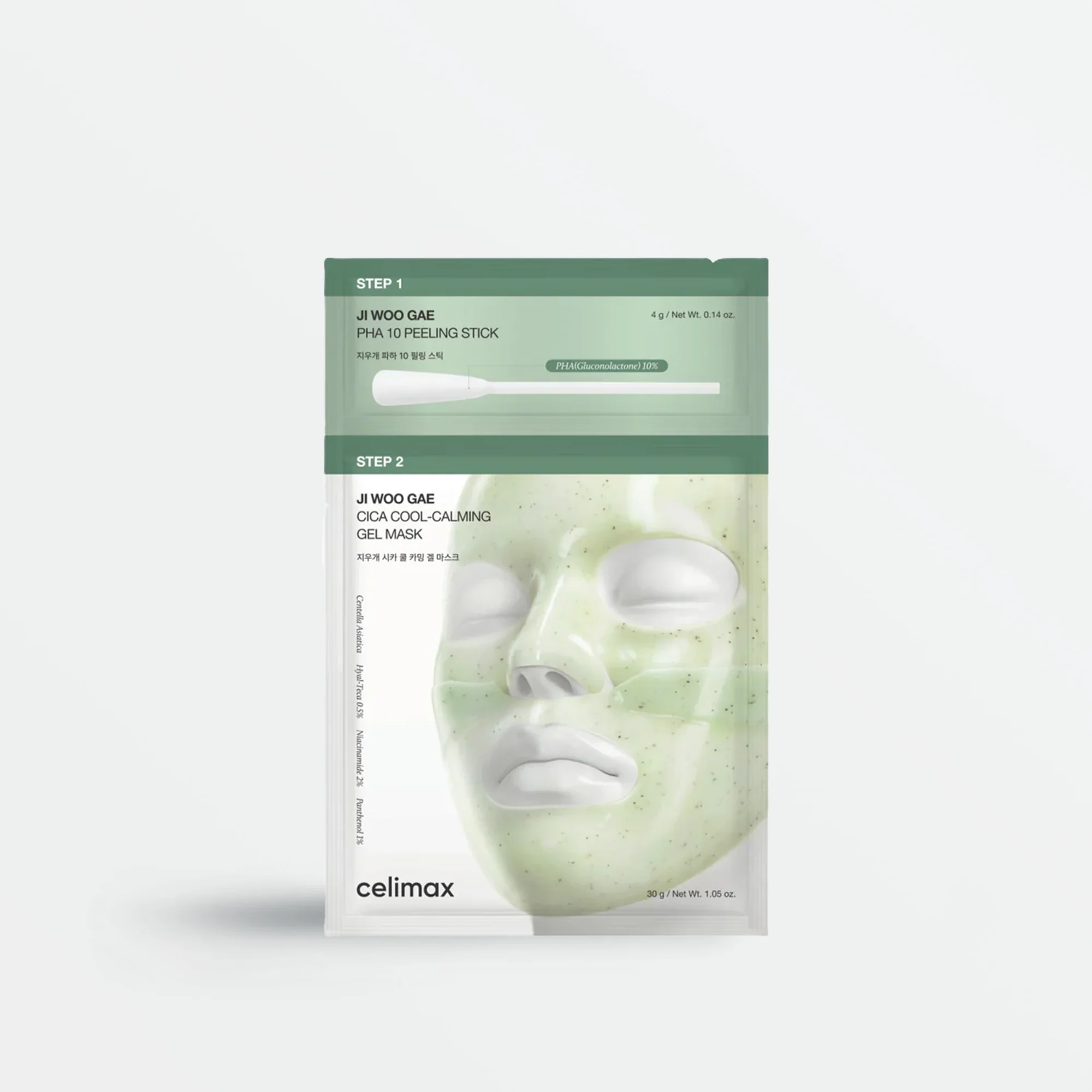 Ji Woo Gae CICA PHA Peel 2-Step Gel Mask (4ea)